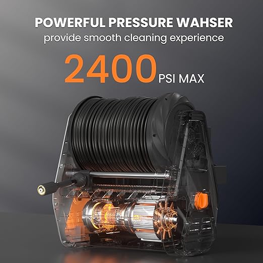 Pressure washer max 2400 PSI, 2.0 GPM electric wall mounted electric washer